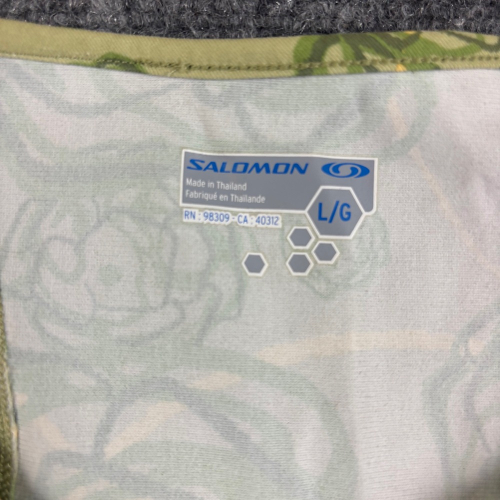 SALOMON Womens Green Floral print Sleeveless Athletic Tank Top Size: Large - Picture 3 of 6